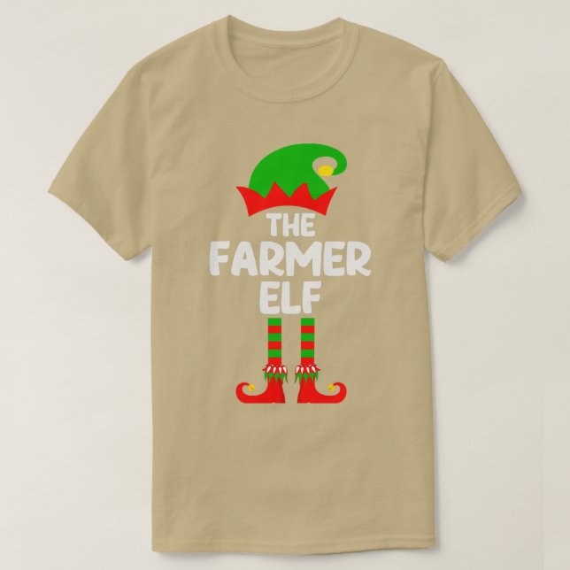 Farmer Elf Matching Family Group jul Party P T Shirt (Design framsida)