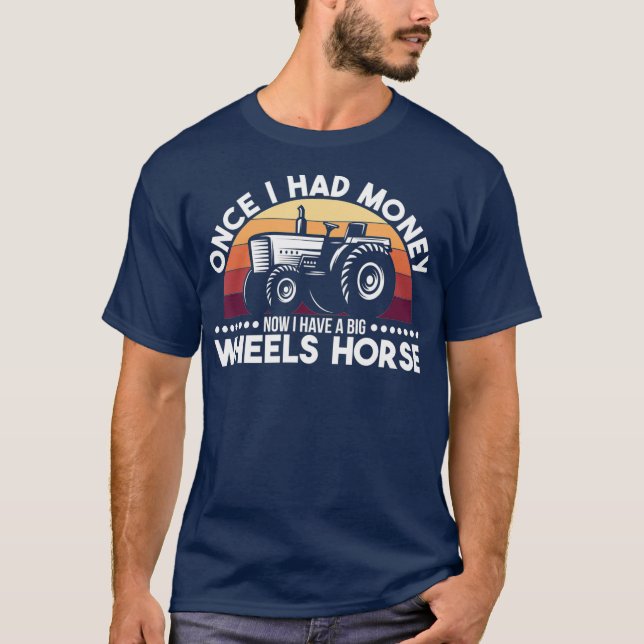 Farmer Farming Tractor Wheel Horse Gift T Shirt (Framsida)