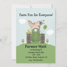 Farmer Fun for Everyone Birthday Invitation Inbjudningar