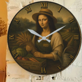 Farmer Funny Mona Lisa Farming Gift Stor Klocka