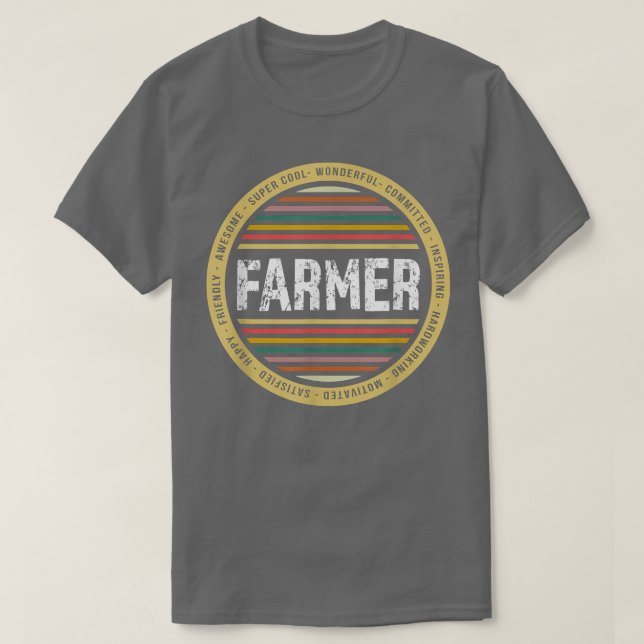 Farmer  Funny Profession Birthday  T Shirt (Design framsida)