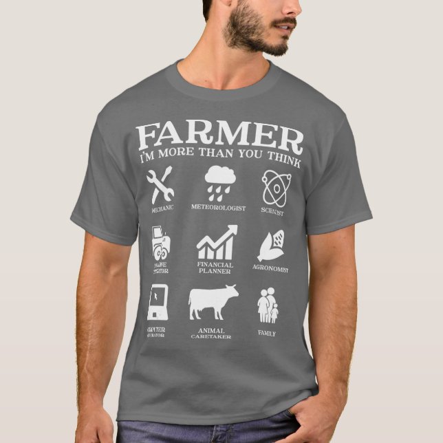 Farmer Gift Idea Farming Agriculture Patriotic T Shirt (Framsida)