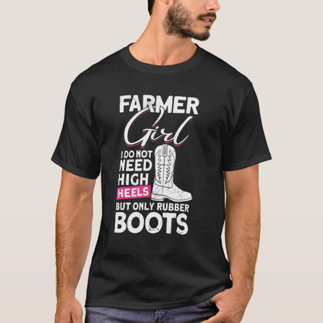 Farmer Girl  Farmer T Shirt (Framsida)