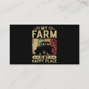 Farmer Girl Vintage Tractor Retro My Farm Visitkort