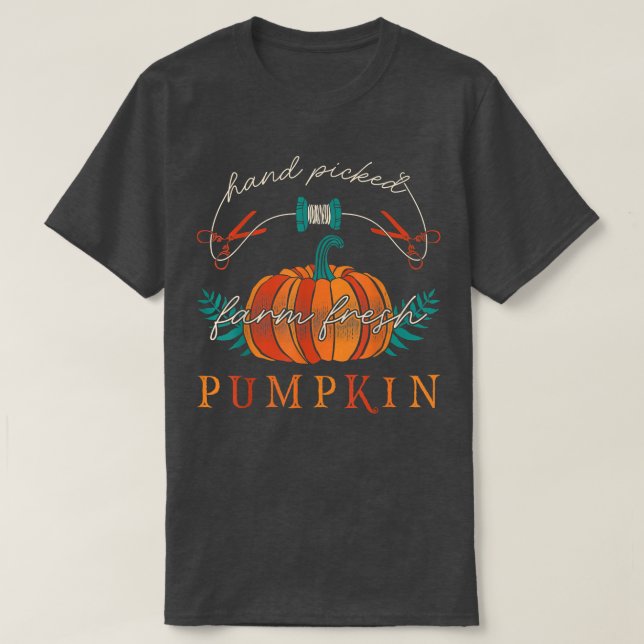 Farmer Hand Picked Farm Fresh Pumpkins Thanksdonin T Shirt (Design framsida)