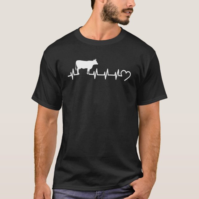 Farmer I Kärlek - Pridet Heartbe om mitt Cow Comic T Shirt (Framsida)