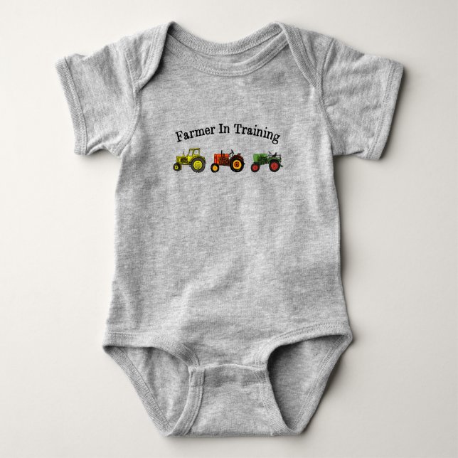 Farmer In Training Baby Bodysuit T Shirt (Framsida)