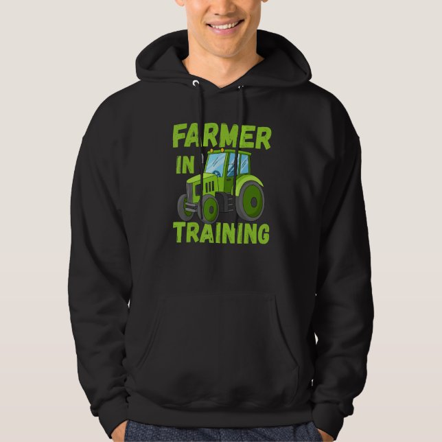 Farmer In Training Tractors Driver Strongman Costu Hoodie (Framsida)