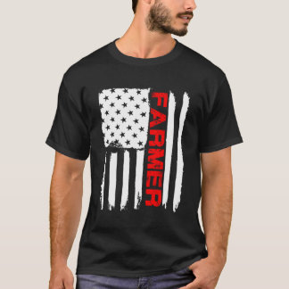 Farmer Juli 4 American Flagga Shirt Farm Cow Tract T Shirt