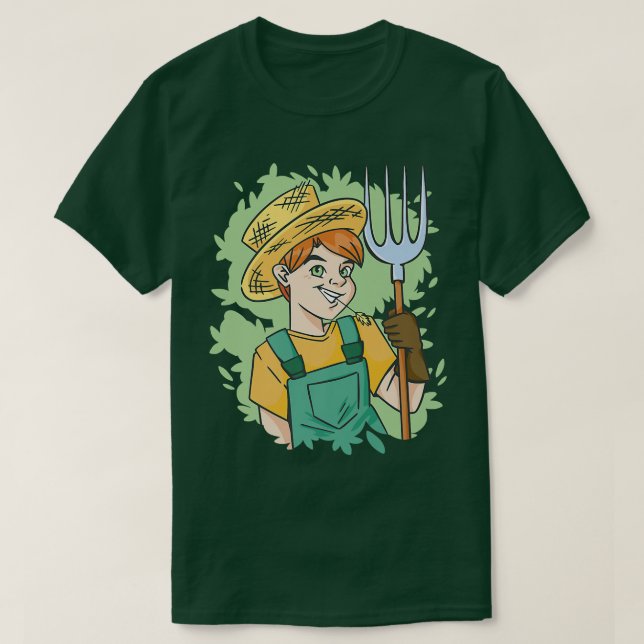 Farmer Kid Boy Farm Guy T Shirt (Design framsida)