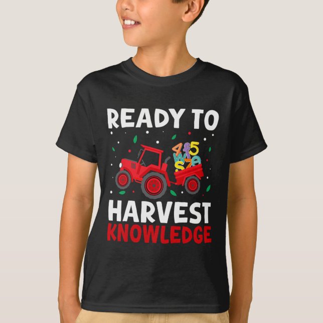 Farmer Kids Back To School Teacher Farming Tractor T Shirt (Framsida)