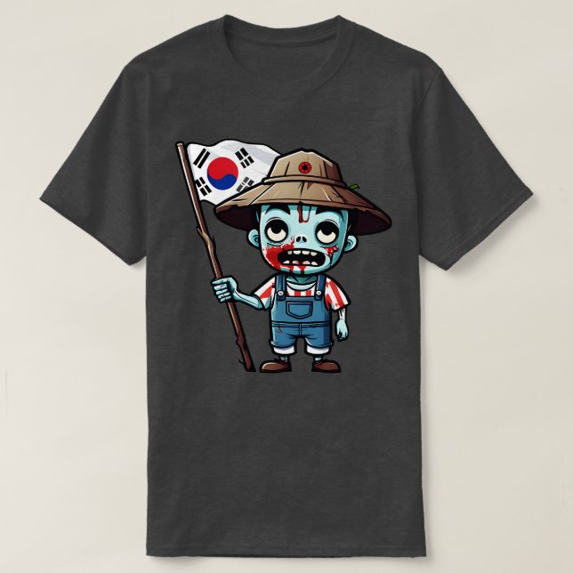 Farmer Koreanska Zombie T Shirt (Design framsida)
