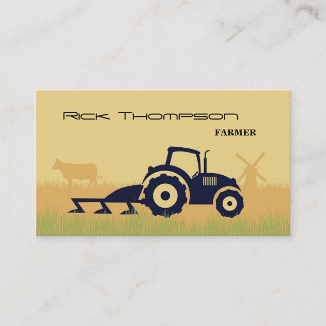 Farmer Landowner Husbandman Cultivator Card Visitkort (Framsida)
