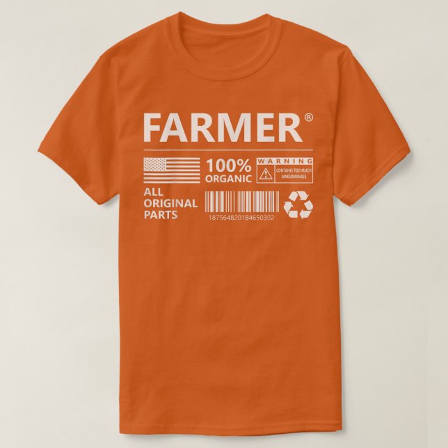 Farmer Marking Farming Funny Farm T Shirt (Design framsida)
