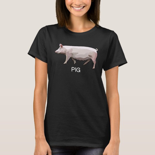 Farmer Pig Farm Animal T Shirt (Framsida)