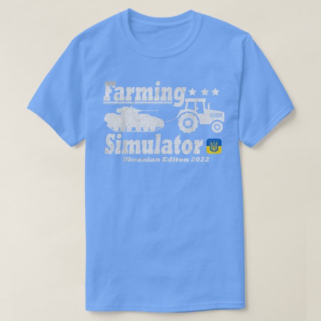 Farmer Simulator Tractor Pulling Tank Ukrainska Ed T Shirt (Design framsida)