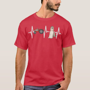Farmer Tractor Afghan Hound Heartslag Hund älskare T Shirt