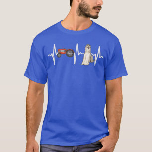 Farmer Tractor Afghan Hound Heartslag Hund älskare T Shirt