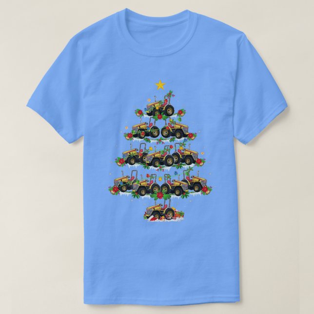 Farmer Tractor Älskare Matching Santa Tractor Kris T Shirt (Design framsida)