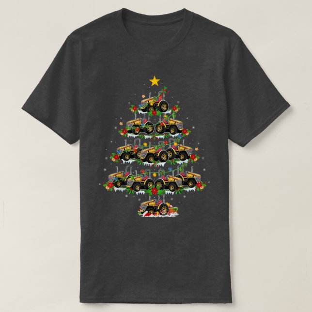 Farmer Tractor Älskare Matching Santa Tractor Kris T Shirt (Design framsida)