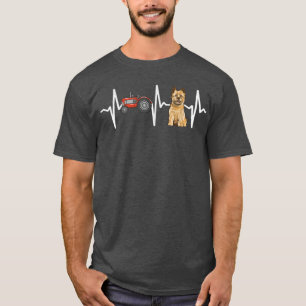 Farmer Tractor Cairn Terrier Heartslag Hund älskar T Shirt