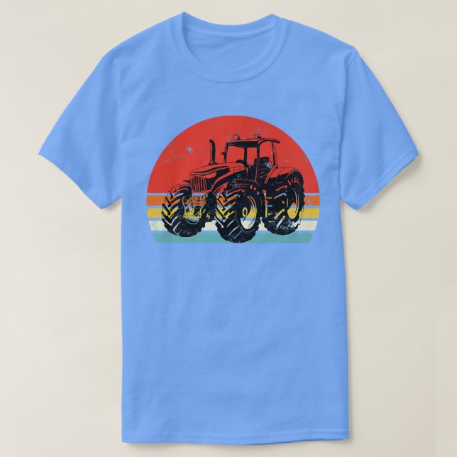 Farmer Tractor Retro Vintage Sunset T Shirt (Design framsida)
