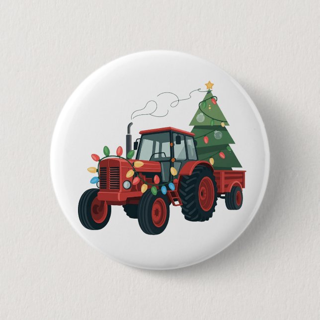 Farmer Traktor Xmas Ljus Traktor Jul   Knapp (Framsida)