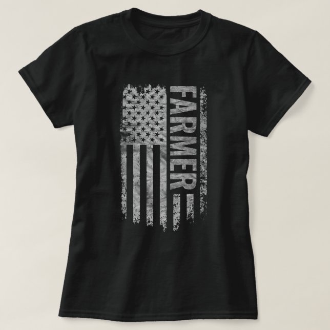 Farmer USA Flag Distressed design T Shirt (Design framsida)