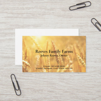 Farmer Wheat Farm Agricultural Business Cards Visitkort