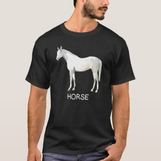 Farmer White Horse Farm Animal T Shirt