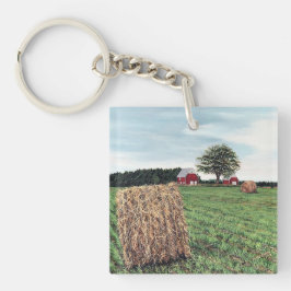 Farmering Haybales Keychain