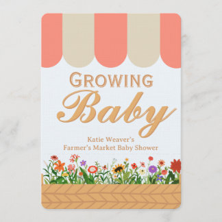 Farmers Market Baby Shower - Rosa Inbjudningar