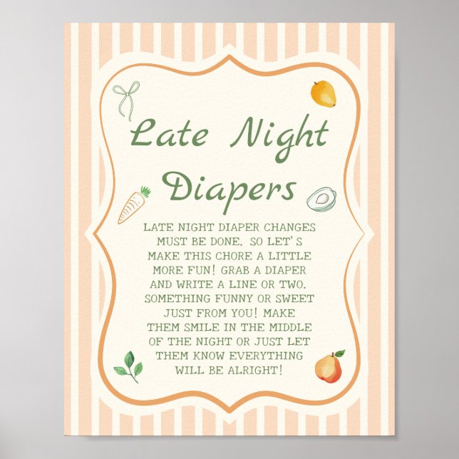 Farmers Market Baby Shower Sängvätningsspel för se Poster (Framsidan)