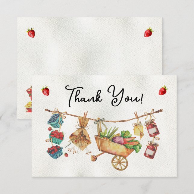 Farmers Market Babyfirande Tacksamhetskort Inbjudningar (Fram/baksida)