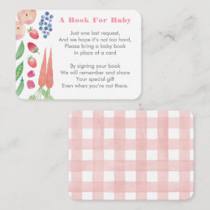 Farmers Market Bring A Book Baby Shower För Flicka Tilläggskort