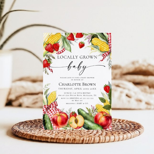 Farmer's Market Locally Grown Baby Shower Inbjudningar (Skapare uppladdad)