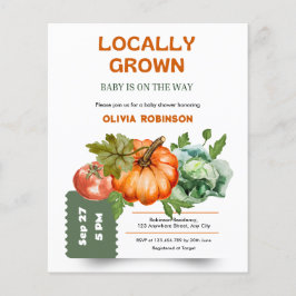 Farmers Market Locally Grown Baby Shower Invite  Flygblad