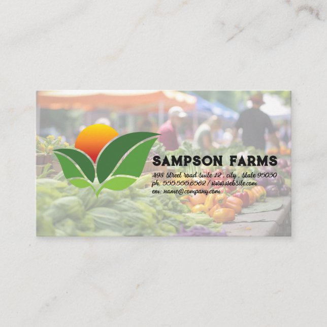 Farmers Market | Nature Logo Visitkort (Framsida)