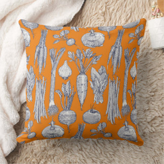 farmer's market vegetables navy blue satsuma kudde