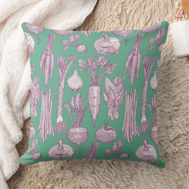 farmer's market vegetables purple peppermint kudde (Filt)