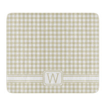 Farmhouse Beige och White Gingham Play Monogram
