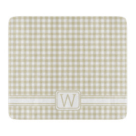 Farmhouse Beige och White Gingham Play Monogram