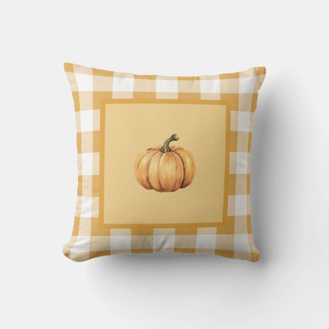 Farmhouse Beige Play Pumpkin Fall Decor Kudde (Framsida)