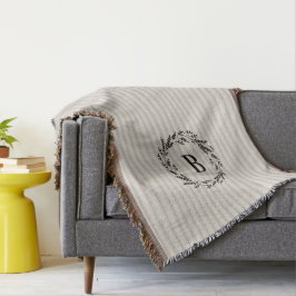 Farmhouse Beige Ticking Rand Monogram Mysfilt