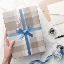 Farmhouse Beige White Buffalo Soft Plaid Pattern Presentpapper