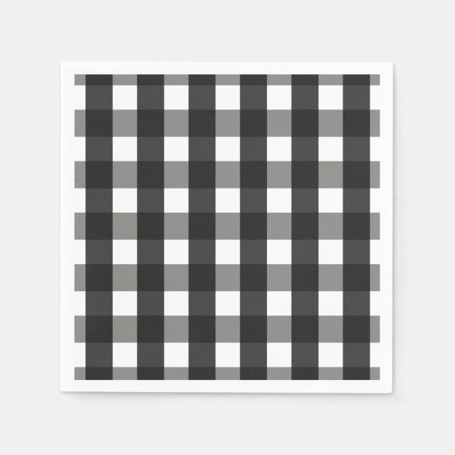 FARMHOUSE BLACK AND WHITE GINGHAM CHECK PAPPERSSERVETT (Framsidan)