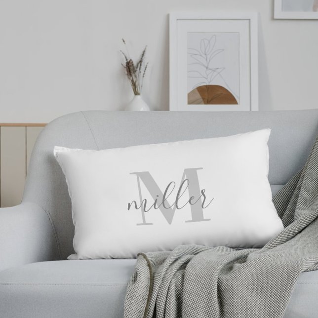 Farmhouse Black Buffalo Play Family Namn Monogram Lumbarkudde (Skapare uppladdad)