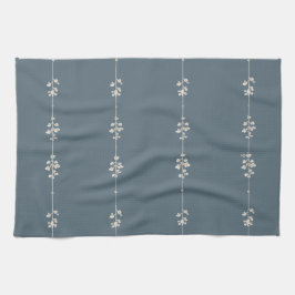 Farmhouse Botanical Hand Towel Blue Floral Kitchen Kökshandduk