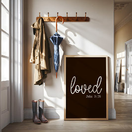 Farmhouse Brun Kärlek Tro Citat minimalistiskt Poster