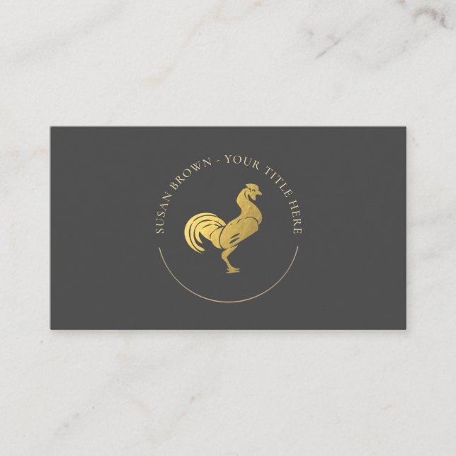 Farmhouse Chic Card - Minimalistisk Golden Tupp Visitkort (Framsida)
